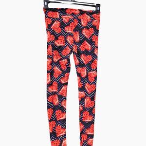 LuLaRoe One Size Leggings Pixelated Hearts Retro Gamer Valentines Buttery Soft O